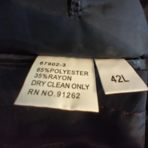 Carlo Lusso 2 Pc Black Pin Stripe Mens Suit Size 42 Business Office Lawyer Work - Picture 6 of 13